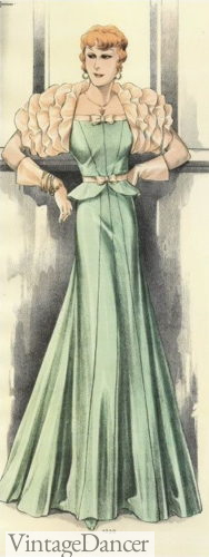 1930s Evening Dress Accessories, Vintage Dancer