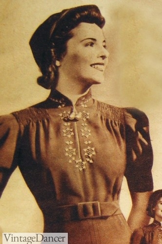 1930s day dress detail