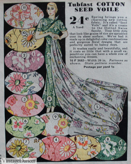 1930 seed voile fabric, similar to swiss with raised dots