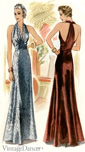 1930s evening gowns