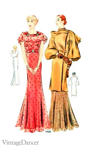 1930s old Hollywood formal red or gold gowns