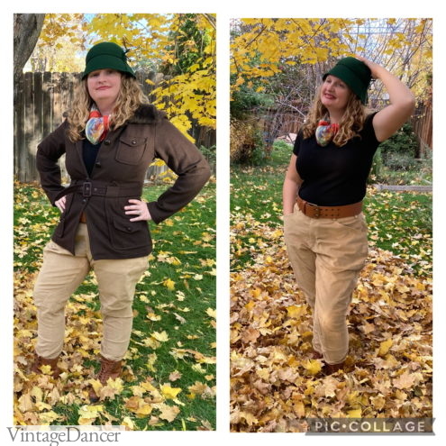 My 20s-30s hiking outfit 1920s casual fall outfit  with jodhpur pants breeches