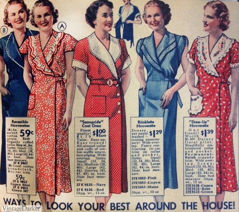 1930s hooverette house dresses 1930s fashion for women