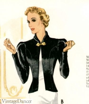 1930s women Velvet fitted jackets evening coat