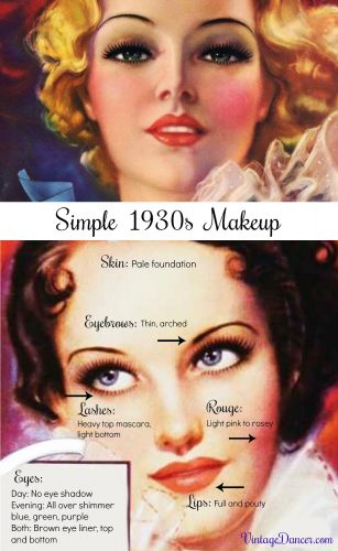 1930s makeup- day and evening tips for simple, natural 30s makeup by VintageDancer.com