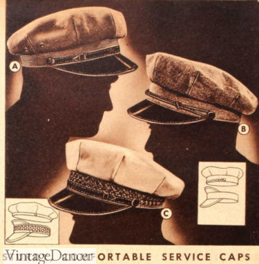 1930s mens service hats for uniform jobs mens police yacht sailing caps