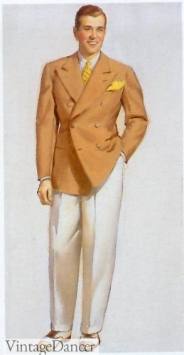 1930s mens sport coat and white pants