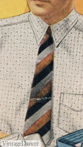 Tie bar placement 1930s mens necktie jewelry