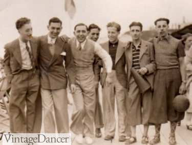 1930s men's sports clothing, casual fashion