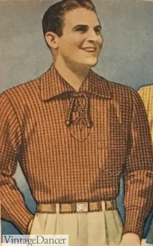1930s Lace up collar men's shirt
