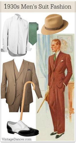 1930s Men’s Outfit Inspiration | Costume Ideas 1930s Suit  AT vintagedancer.com