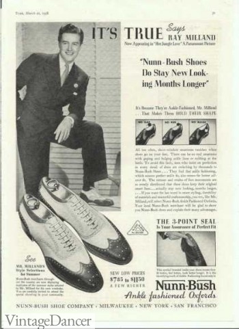 1930s Men's Wingtip Shoes Ad