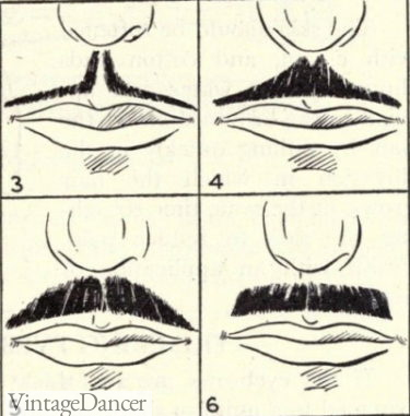 1930s mens mustaches vintage mustache shapes