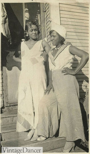 Blues musicians, Geeshie Wiley and L.V. ‘Slack’ Thomas wearing Beach Pajamas 1930-31