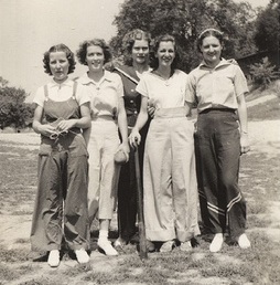 1930s women in wide leg pants and overalls
