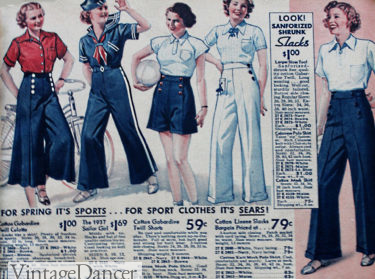 1930s sailor themed outfits, summer clothes at VintageDancer