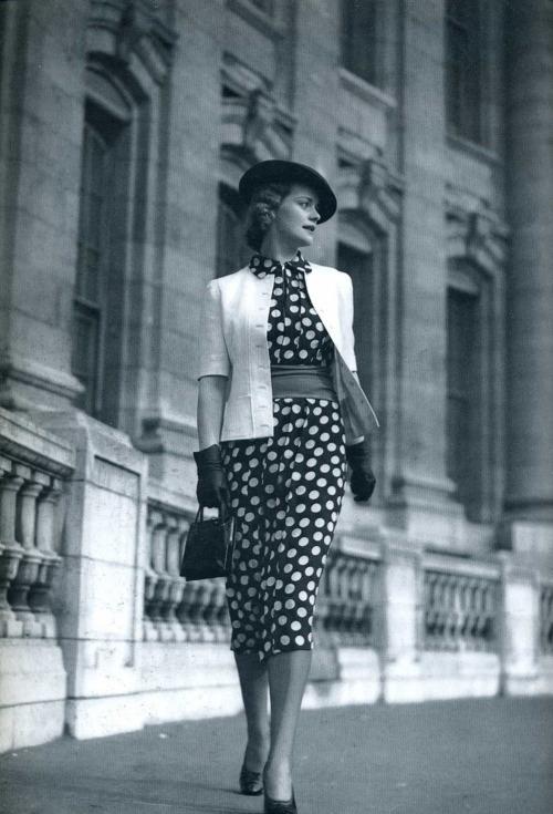 1930s polka dot dress vintage photo