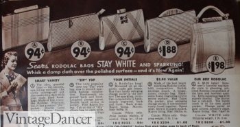 1930s White Rodolac bags were modern, clean, and durable.