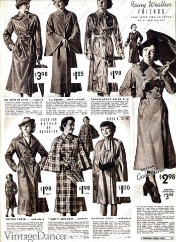 1930s raincoats and fashion coats