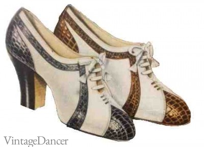 1930s oxford shoesContrasting Color Reptile Skins