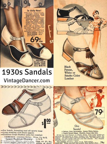 1930s sandals for beach, pool, swimwear, summer shoes