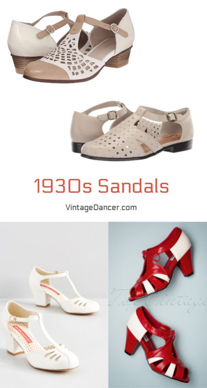 1930s sandals and womens summer shoes at VintageDancer