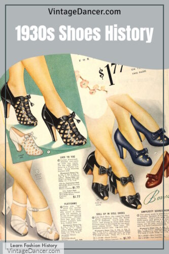 1930s shoes history for women. Footwear in the 1930s article by VintageDancer