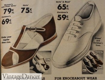 1930s sneakers and canvas sandals for women