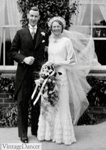 1930s split sleeve wedding gown dress