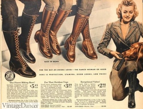 1930s women's boots "For the out-of-doors lover.. The Ranch woman or hiker."