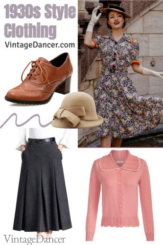 1930s style clothing for women.1930s fashion clothes girls teens costumes at VintageDancer