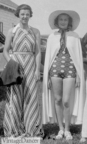 1930s Chevron beach pajama jumpsuit