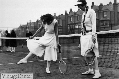 1931 Lili Alvarez, culottes with skirt, designed by Elsa Schiaparelli.