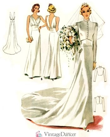 wedding dresses from the 30s