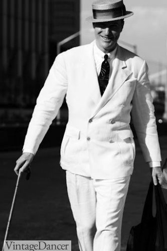 1930s Double breasted white suit 1830's mens fashion