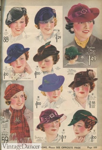 1937 hats 1930s hats