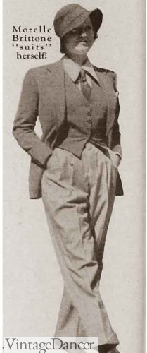 1930s Marlene Dietrich in a pant suit