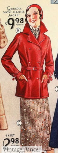 1931 red coat-jacket for teens