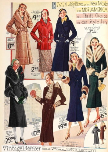 1931 coats for fur collars teenagers