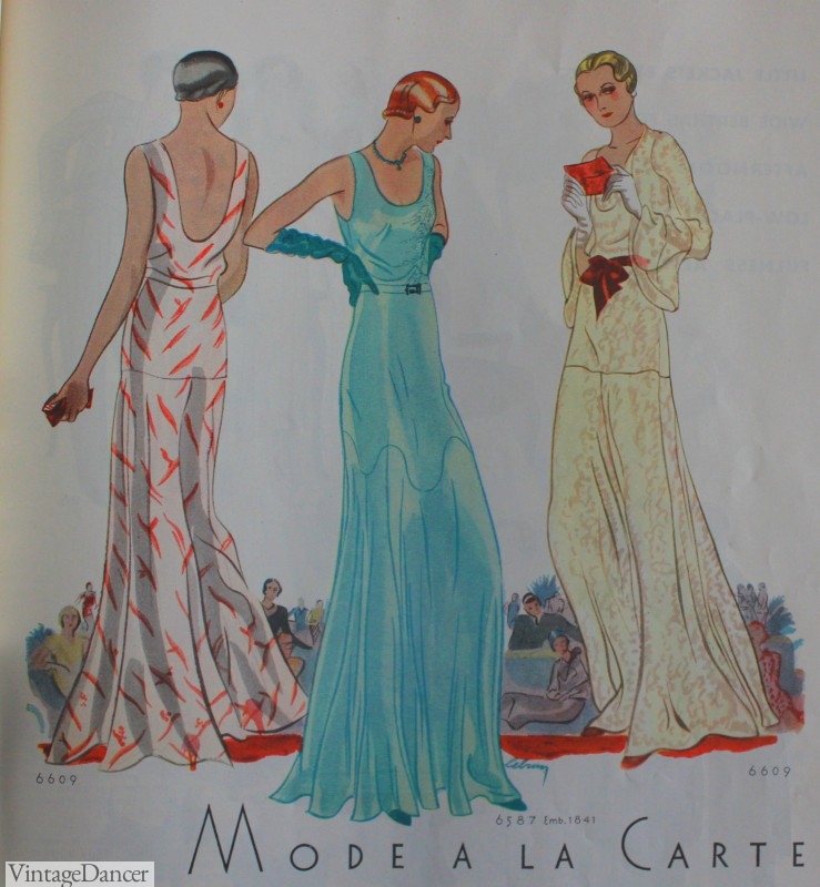 1930s vintage evening gowns