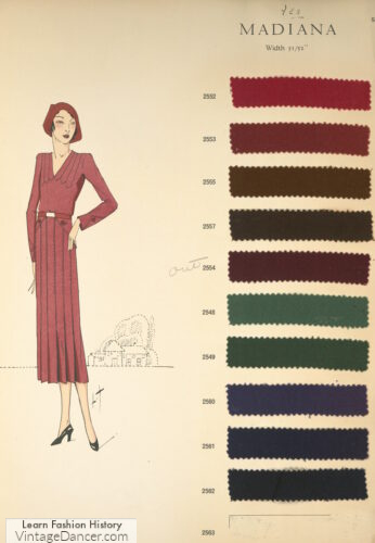 1930s dress colors