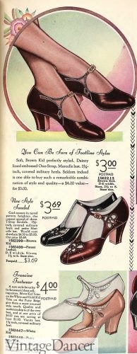 1931 T Strap and Mary Jane (one strap) shoes