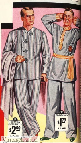 1930s mens pajamas 1931 Asian and Russian style pajamas