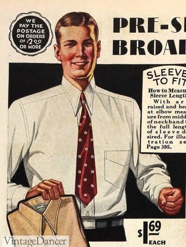 1931 white dress shirt with spearpoint collar