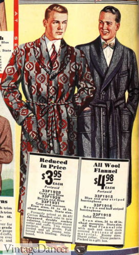 1931 1930s mens ombre geometrics robes bathrobe
