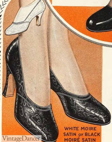 1930s women pumps heels slip on evening shoes