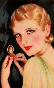 1932 makeup with light rouge on the cheeks