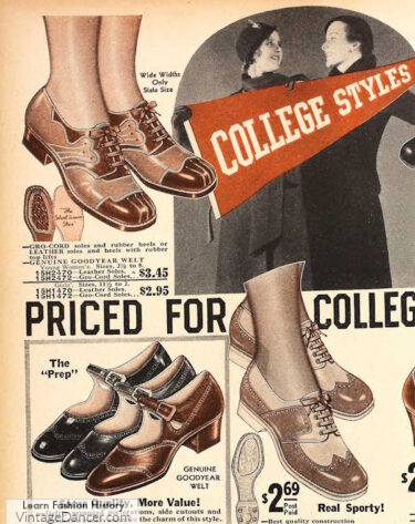 1930s flats oxford shoes women girls teen collage