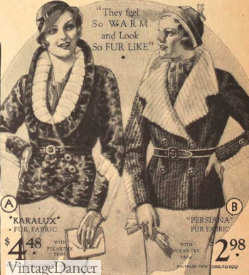 1932 black and white fur jackets 1930 at VintageDancer