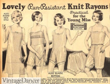 1930s older girls rayon slips, and underwear sets